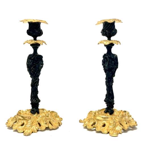 Fine Quality Pair of French 19th Century Bronze Candlesticks image-4