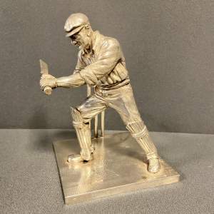 Early 20th Century Silver Plated Cricketer