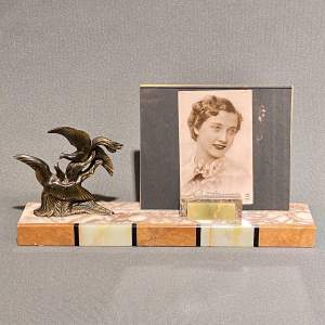 Art Deco Photo Frame with Spelter Stylised Game Birds