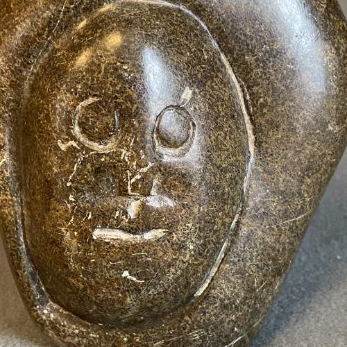 Signed Shona Carved Serpentine Head image-4