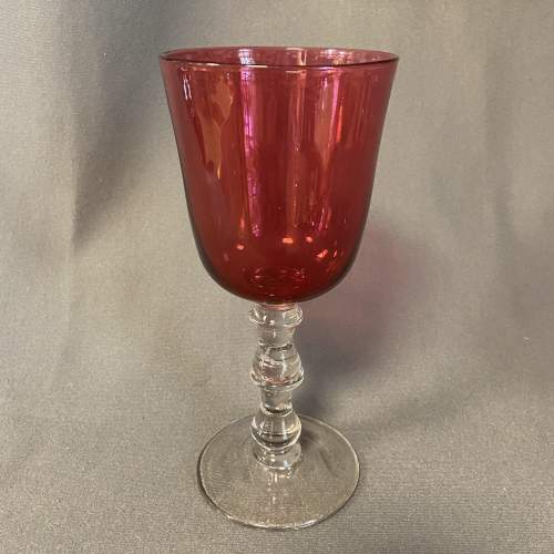 Early 20th Century Cranberry Glass Goblet image-1