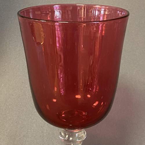 Early 20th Century Cranberry Glass Goblet image-2