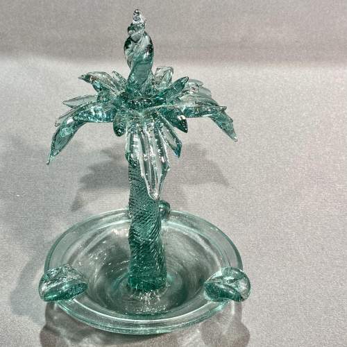 19th Century Sowerby Hand Blown Glass Palm Tree Ashtray image-1