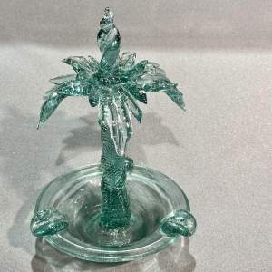 19th Century Sowerby Hand Blown Glass Palm Tree Ashtray