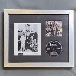 Oasis Signed and Framed CD - There & Then