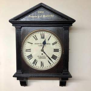 Edwardian Oak Cased Wall Clock With Fusee Movement