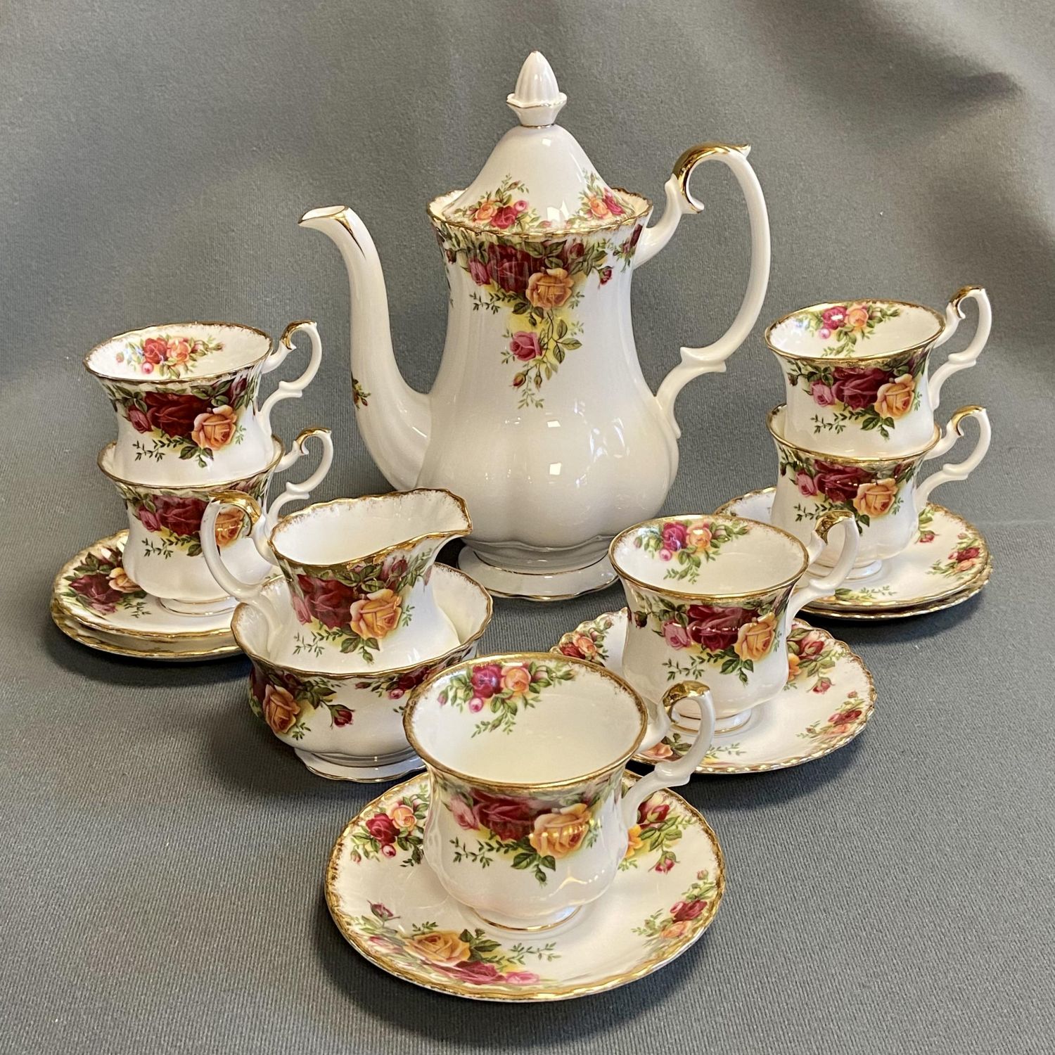Royal Albert Old Country Roses Coffee Set - Antique Ceramics - Hemswell  Antique Centres