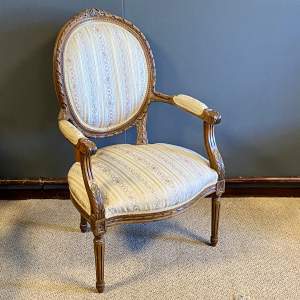 French Louis XVI Style Elbow Chair
