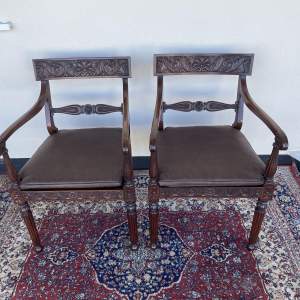 Pair of Rosewood Arm Chairs