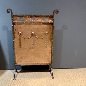 Arts and Crafts Copper and Iron Firescreen