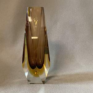 Brown Murano Sommerso Glass Vase