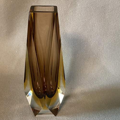 Brown Murano Sommerso Glass Vase image-2
