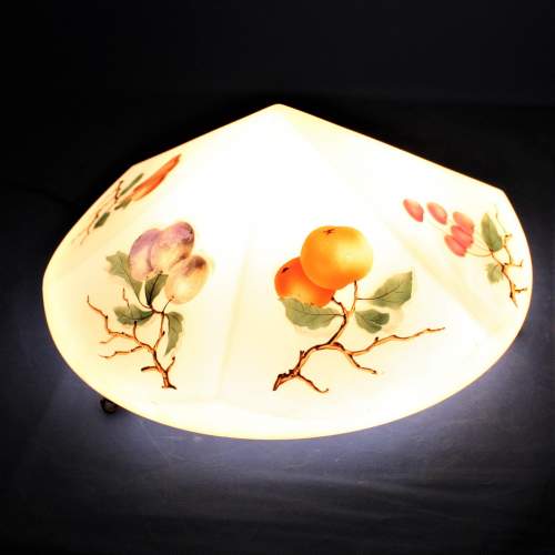 Circa 1920 Hand Painted Opaque Glass Ceiling Light image-4