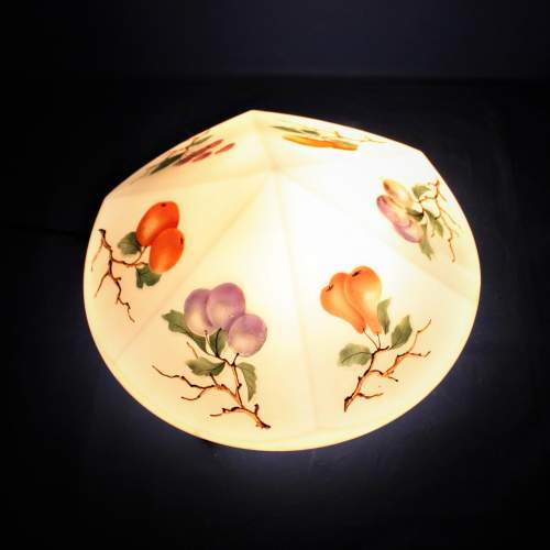 Circa 1920 Hand Painted Opaque Glass Ceiling Light image-1