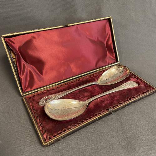 Silver Plated Pair of  Serving Spoons image-1