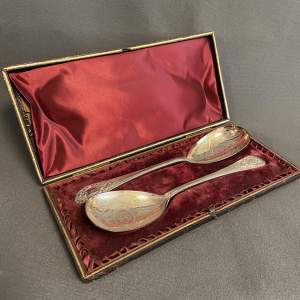 Silver Plated Pair of  Serving Spoons