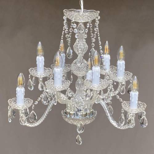 Two-Tier 9-Branch Glass Chandelier image-1