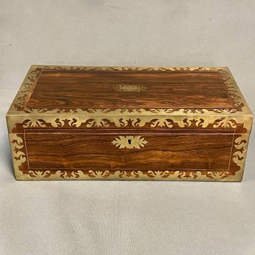 Victorian Rosewood and Brass Bound Writing Slope image-1