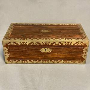 Victorian Rosewood and Brass Bound Writing Slope