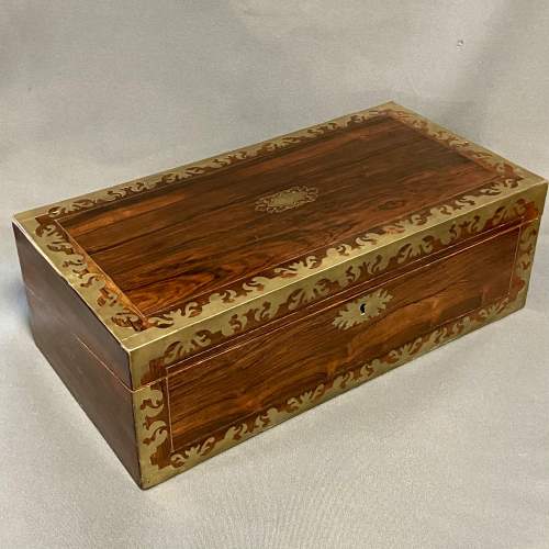 Victorian Rosewood and Brass Bound Writing Slope image-2