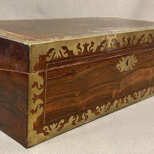Victorian Rosewood and Brass Bound Writing Slope image-3