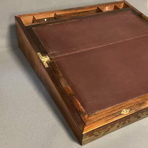 Victorian Rosewood and Brass Bound Writing Slope image-5