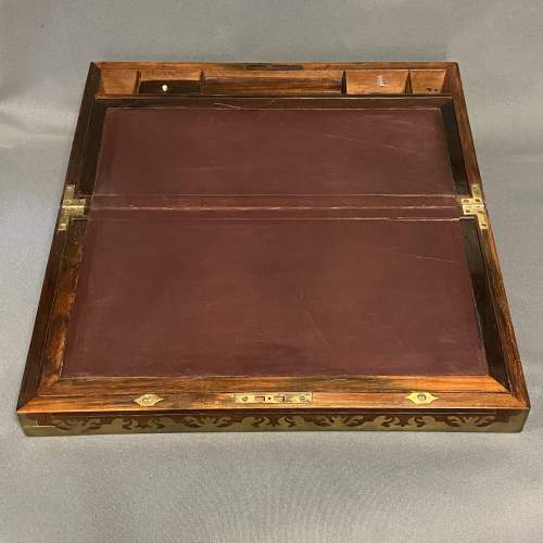Victorian Rosewood and Brass Bound Writing Slope image-4
