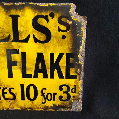 Vintage Double Sided Wills’s Gold Flake Enamel Sign image-4