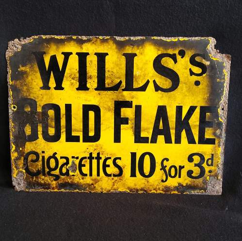 Vintage Double Sided Wills’s Gold Flake Enamel Sign image-5