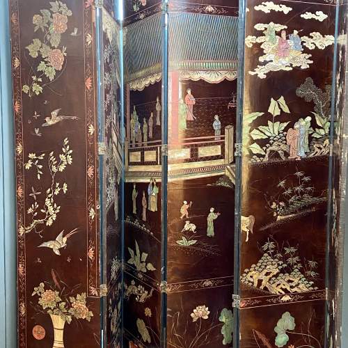 19th Century Chinese Eight Panel Coromandel Lacquer Screen image-1