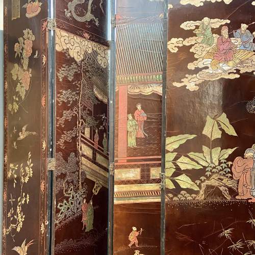 19th Century Chinese Eight Panel Coromandel Lacquer Screen image-2