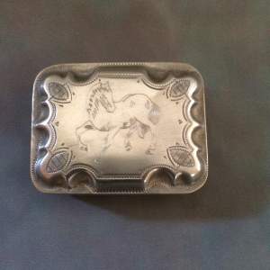 Continental Silver Engraved Pill Box