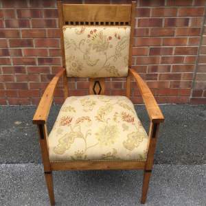 Arts and Crafts Satin Birch Elbow Chair