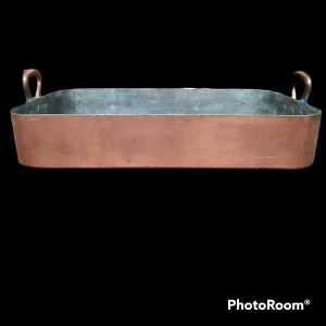 Large Antique French Copper Roasting Tray Roasting Pan