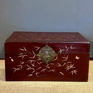 Chinese Hand Painted Lacquered Blanket Box