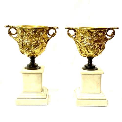 Pair of 19th Century Gilt Bronze Urns image-2