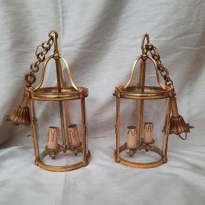 A Pair of Matching French Bronze Lanterns
