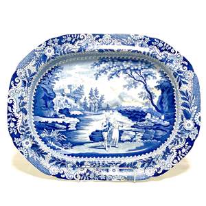 Early 19th Century Blue and White Meat Platter by Brameld