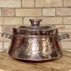 Large Heavy Copper Pot with Lid