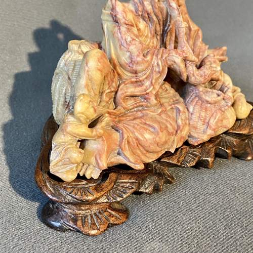 Late 19th Century Chinese Carved Soapstone Figural Group image-2