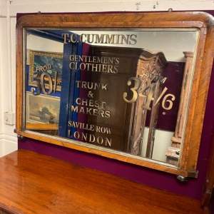 Victorian Inlaid Walnut Overmantel Mirror with Later Lettering