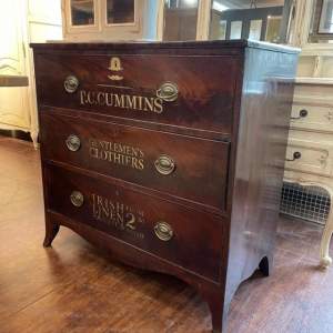 Georgian Three Drawer Chest with Later Lettering