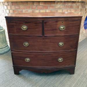 19th Century Mahogany Bow Front Chest Of Drawers