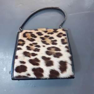 Exclusive Design Vintage Handbag with Fur and Leather