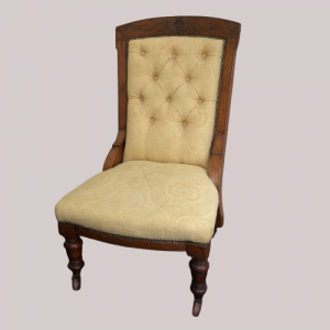 Victorian Oak Ladies Deep Buttoned Chair