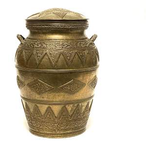 19th Century Heavy Cast Brass Indian Jar
