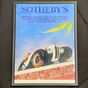 Framed Sothebys Classic Car Auction Poster