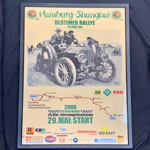 Framed Hamburg Shanghai Oldtimer Rallye Poster
