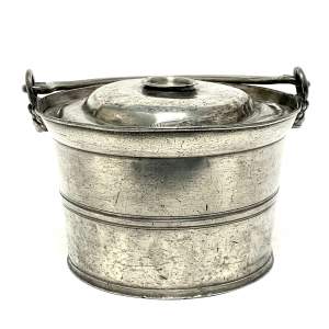 19th Century French Pewter Lidded Pail