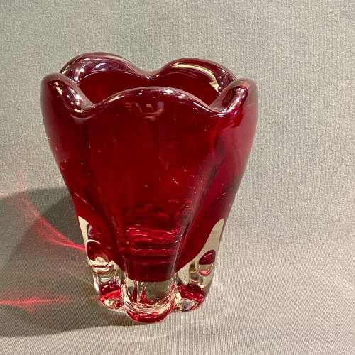 Whitefriars Glass Ruby Red Molar Vase image-1